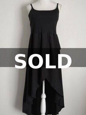 ✨SOLD✨Halarа NWT Breezeful Black High Low Midi Dress Lightweight Stretch Size L